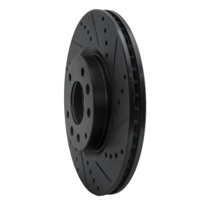 Mazda RX-8 Brake Rotor (1) - Front Right - R1 Concepts - Drilled & Slotted - Black - `04-`08 Mazda RX-8 Brake Rotor (1) - Front Right - R1 Concepts - Drilled & Slotted - Black - `04-`08